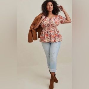 NWT Torrid women floral blouse size 1X